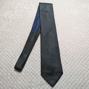 Vintage Tommy Hilfiger Textured Silk Tie | Green Blue Micro Weave